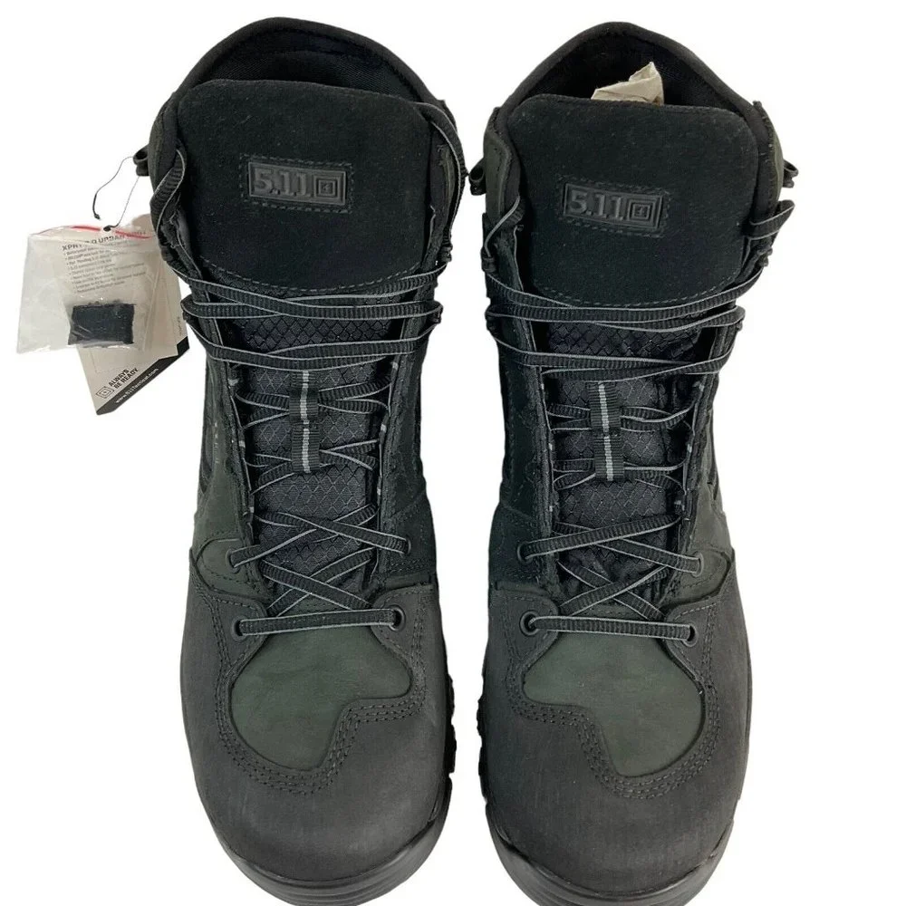 5.11 Boots Men's Size US 11.5 Black XPRT 2.0 Urban Waterproof Suede Nubuck 6